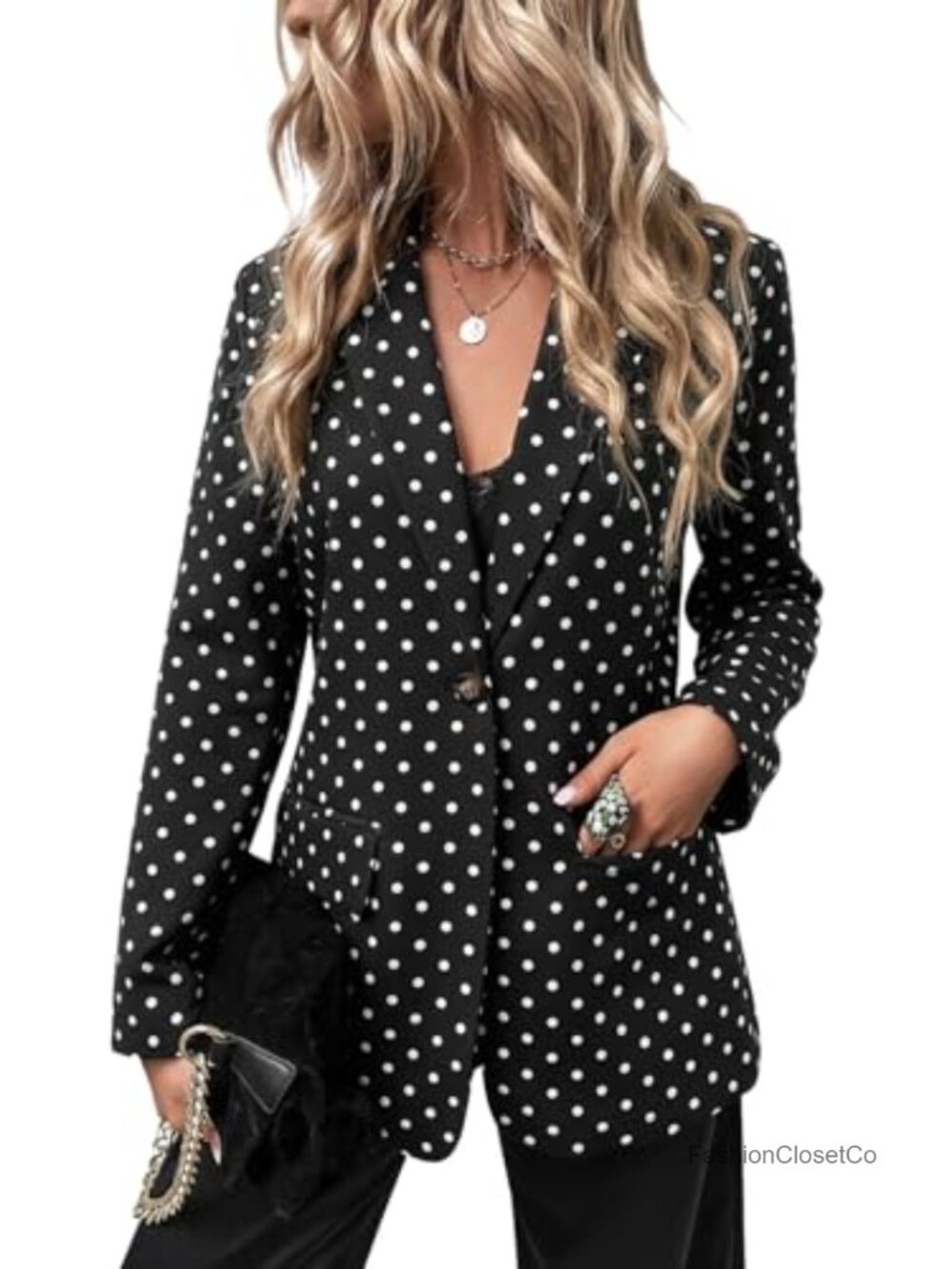 Women's Long Sleeve Graphic Print Blazer Work Suit Jacket Notch Collar
